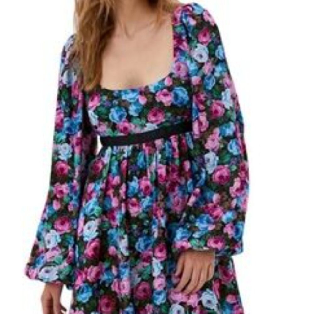 For Love & Lemons Floral Print Mini Dress